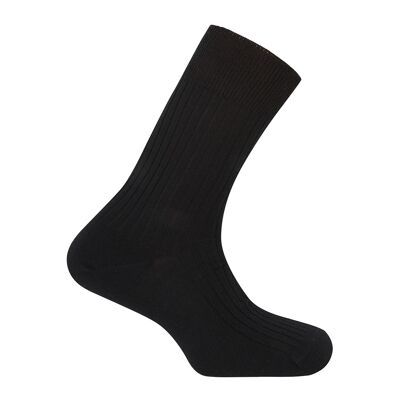 Short ribbed 100% wool socks