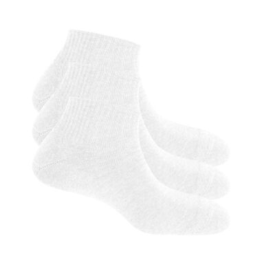 Pack of 3 plain cotton socks with terry underfoot