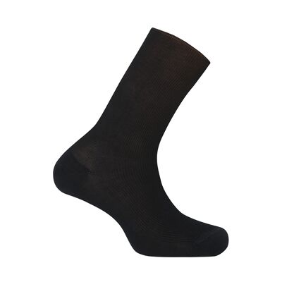 Short ribbed mercerized cotton socks - Anti-allergic