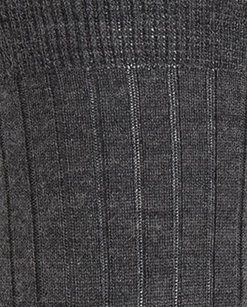 Chaussettes courtes 100% laine côtelée 6x2 6