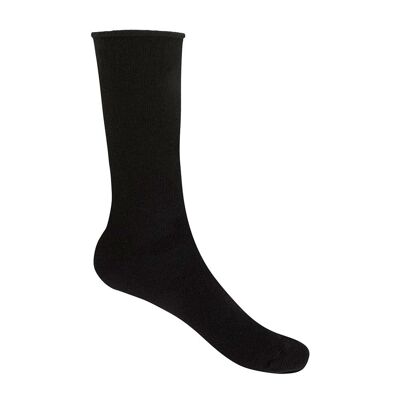 Plain cashmere/wool socks with rolled cuff