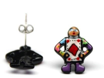 Orecchino con chip asso di diamanti