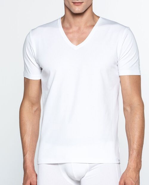 Camiseta cuello pico de algodón orgánico, Ecologix