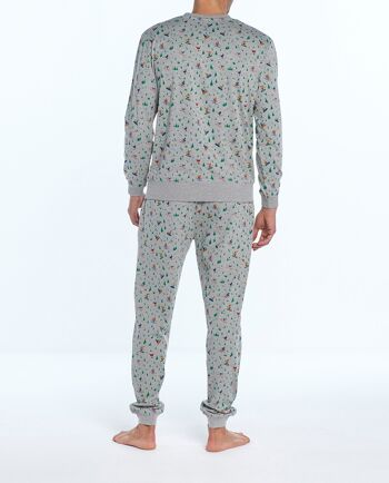 Pyjama long en coton imprimé, Ciel 2