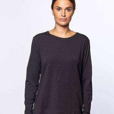 Long-sleeved T-shirt in stretch cotton, Basix