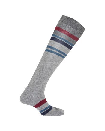 Chaussettes cachemire/laine - rayures (Grand) 7