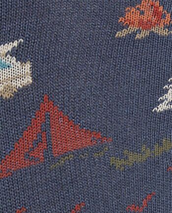 Chaussettes laine/coton/acrylique - paysage de montagne 2