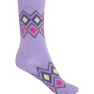 Chaussettes cachemire/laine - losanges - Doux