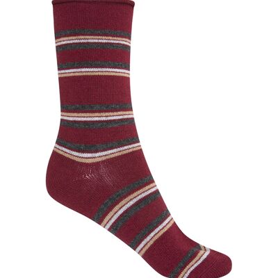 Cashmere/wool socks - stripes - rolled cuff - Soft