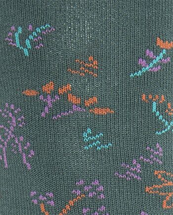 Chaussettes coton bord roulé - fleurs 4