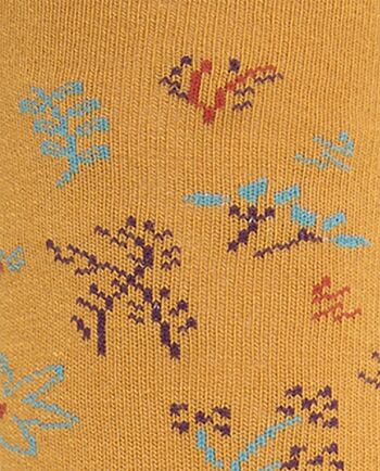 Chaussettes coton bord roulé - fleurs 6