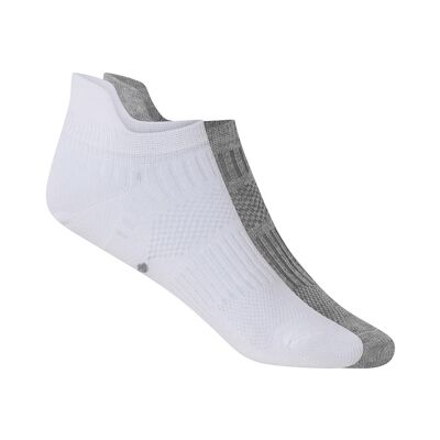 Pack of 2 invisible semi-plain sports cotton socks