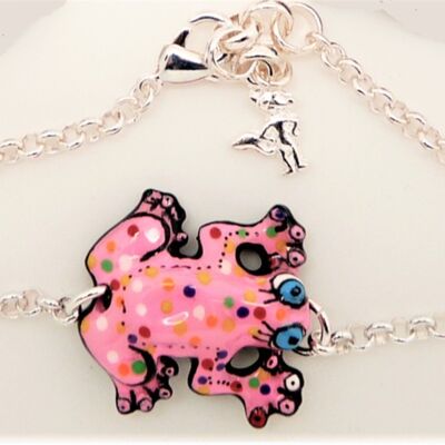 M1 pink frog bracelet
