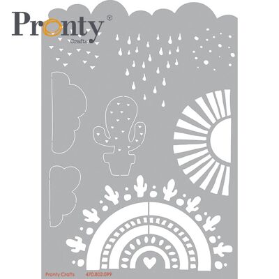 Pronty Crafts Stencil Arcobaleno con nuvole A5