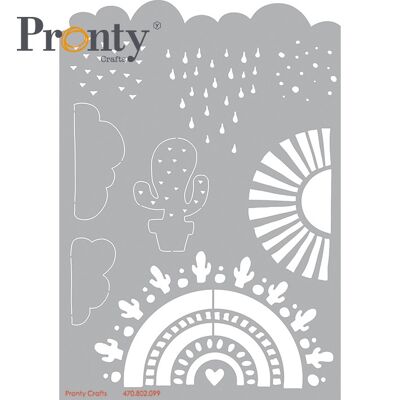 Pronty Crafts Pochoir Arc-en-ciel et nuages A5