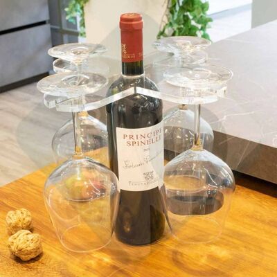 Four-seat Malvasia Wine bottle goblet holder