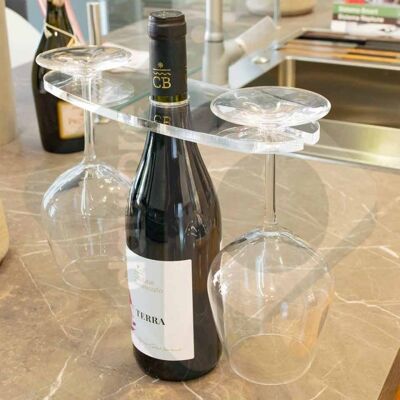 Malvasia wine bottle goblet holder for two seats