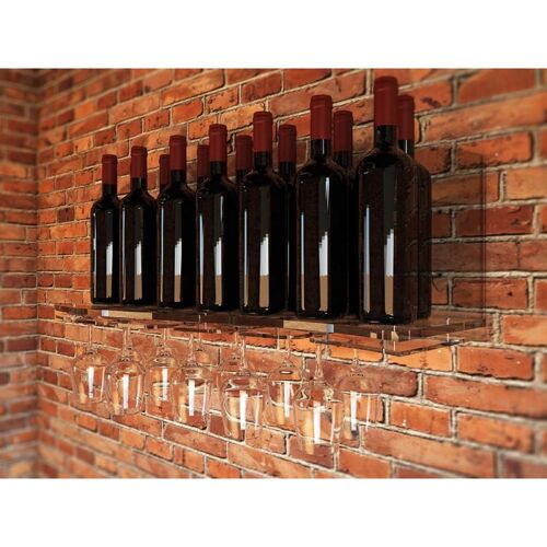 Portabottiglie Albarola da parete per vini 14 posti per bottiglie + 10 per calici