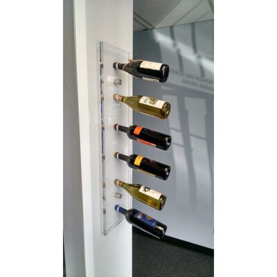 Vertical wall mounted bottle holder 6 places