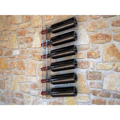 Cirò vertical 6-seater wall-mounted bottle holder