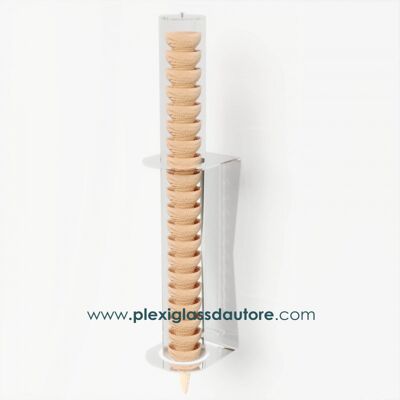 1-row wall-mounted ice cream cone holder for ice cream parlors and bars
