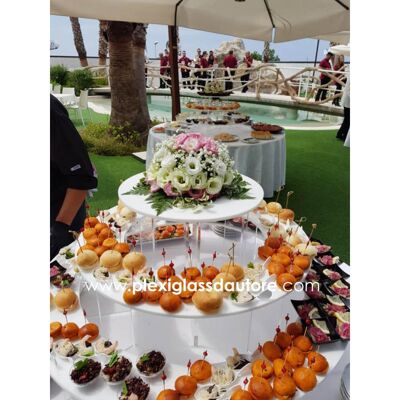 Stand for Ceremonies in glossy milky white Plexiglass