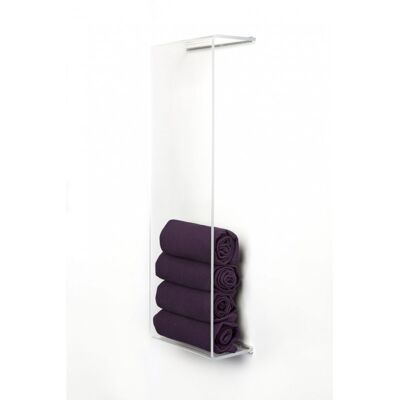 Vertical wall mounted towel rack
