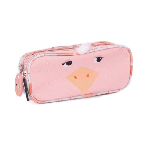 Pomelos the Ostrich 2-Zip Animal Face Pencil Case