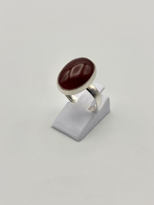 Silver ring 13x18mm with a Carnelian