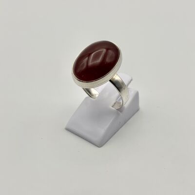 Silver ring 13x18mm with a Carnelian