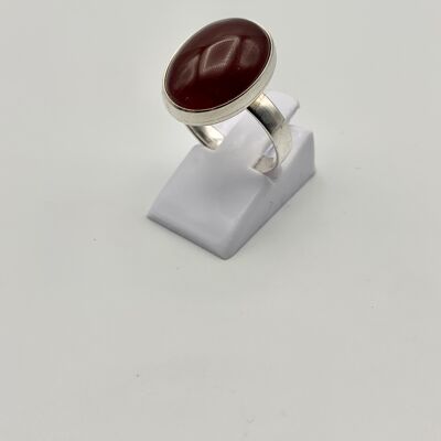 Silver ring 13x18mm with a Carnelian