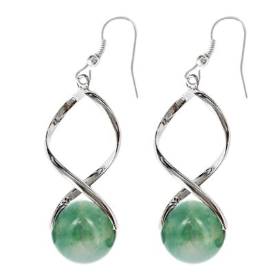 Moss Agate Beads 12 mm Earrings