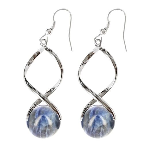 Boucles d'Oreille Sodalite Billes 12 mm