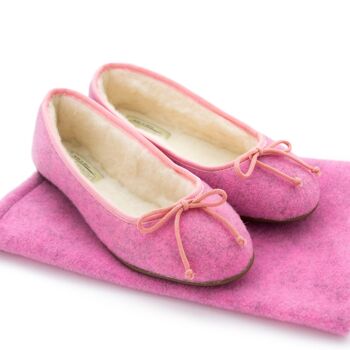 Chaussons ballerines pour la maison avec sac de voyage. Rose 7