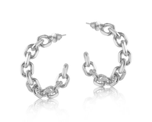 Orla Plated Brass Chain Hoop Earrings 2137