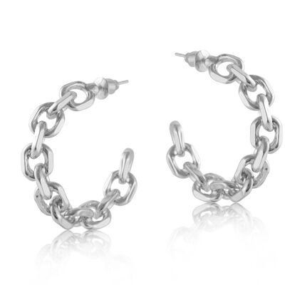 Orla Plated Brass Chain Hoop Earrings 2137