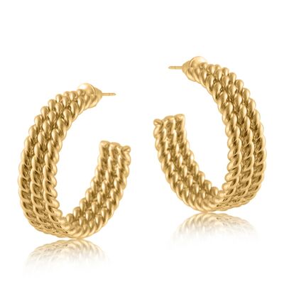 Petra Chain Chunky Plated Brass Hoop Earring 2129