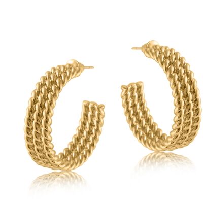 Petra Chain Chunky Plated Brass Hoop Earring 2129