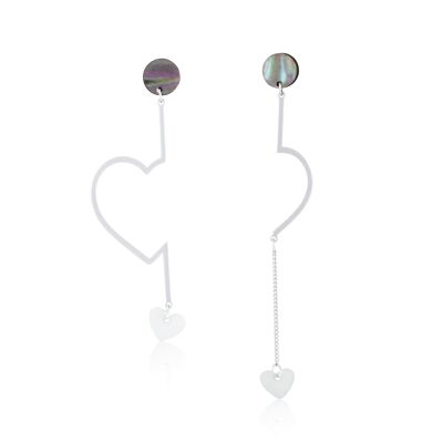 Corin Asymmetric Shell Heart Earrings 2066