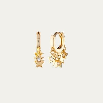 Emilie White Gold Earrings - Mint Flower -