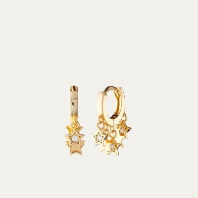 Emilie White Gold Earrings - Mint Flower -