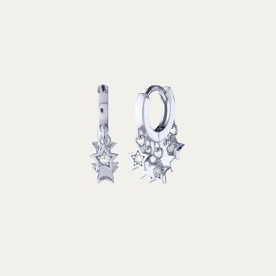 Emilie Silver Earrings - Mint Flower -
