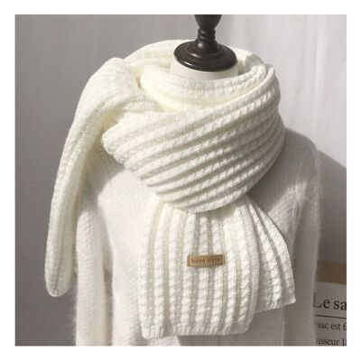 Écharpe d'hiver chaude épaissie en laine de couleur unie