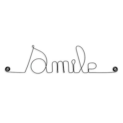 Wire word "Smile" - Wall decoration to pin - Wall jewelry
