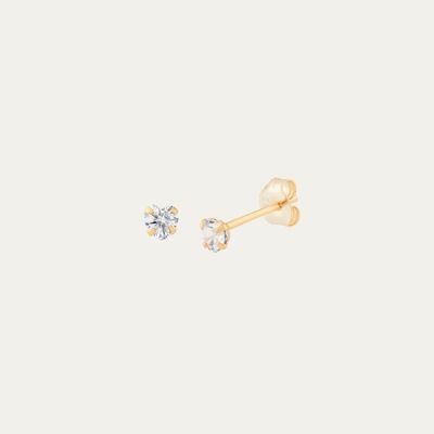 Paris Gold Earrings - Mint Flower -