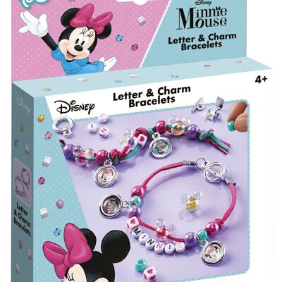 Bracelets Minnie Mouse avec lettres et breloques