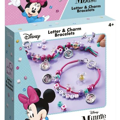 Braccialetti con lettere e ciondoli di Minnie Mouse