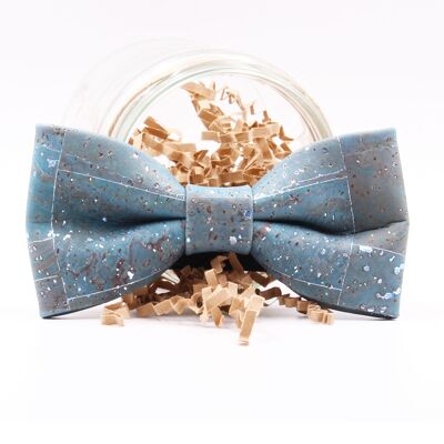 Blue-Silver Cork Bow Tie