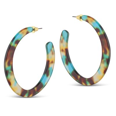Olivia Semi Cut Out Resin Hoop Earrings 2315