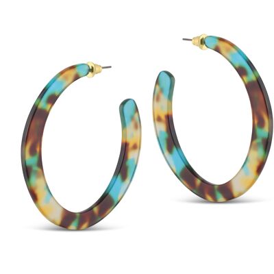 Olivia Semi Cut Out Resin Hoop Earrings 2315